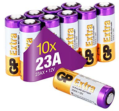 GP Extra Alkaline 23A 12V Batterie 10 Stück | A23 V23GA, Quecksilberfrei | Spezialbatterien 12 Volt mit langer Lebensdauer für Fernbedienungen, Funkklingeln und Sicherheitssysteme und mehr