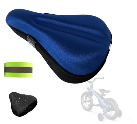9'' X 6'' Extra Soft Gel Bicycle Seat Cushion- Kids Bike Seat Cushion- with Water&Dust Resistant Cover- Comfortable Small Bike Seat Cover