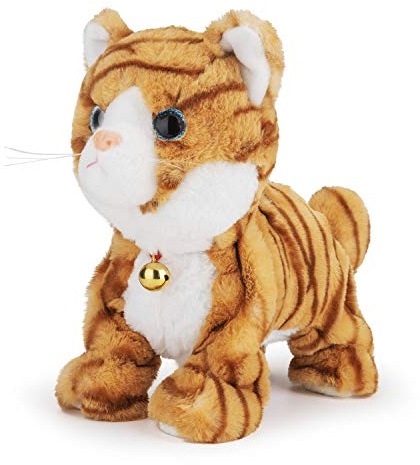 Interaktives elektronisches Plüschkatzenspielzeug - Update Touch Control Meow Kitten mit LED-Augen, elektronischer Roboter Katzenspielzeug Geschenke für Jungen & Mädchen Kindergeburtstag Weihnachten