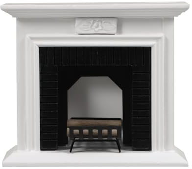 Healifty Maison de poupée cheminée 1 12 avec bois de chauffage, mini cheminée, meuble miniature, modèle jouet 1:12, maison de poupée, chambre à coucher, salon, accessoires de micropaysage, décoration