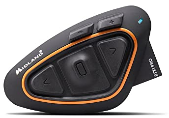Midland BTX1 Pro Singolo C1230.15, Interfono Moto Bluetooth Singolo, Auricolari Casco Impermeabili IPX6, Cancellazione del Rumore, Moto a Moto, Batteria 23h, Portata 300 m, Web Radio via App