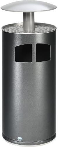 VAR | Abfallsammler/Ascher inklusive Inneneinsatz | Volumen 75 l | Silber