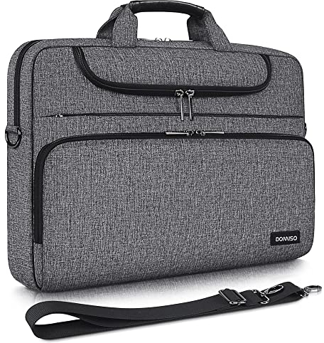DOMISO Laptoptasche 14 Zoll Wasserdicht Laptop Tasche Aktentasche Schultertasche Notebooktasche für 14 Acer Aspire 1 Swift 3 / HP Stream Pavilion/Lenovo IdeaPad/Asus/Dell, Dunkelgrau＋Schwarz
