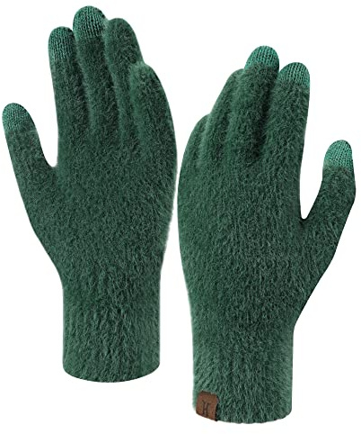 ZASFOU Guanti Touchscreen Invernali da Donna Velluto di Visone Imitato Guanti Caldi Elastici per Il Freddo
