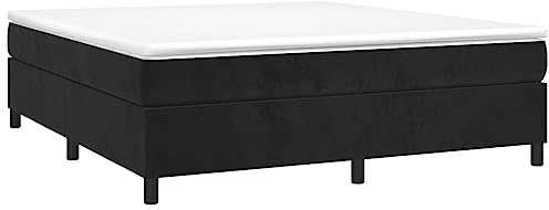 vidaXL Ramsäng svart 180x200 cm sammet, dubbelsäng, säng ram, resårmadrass, pocketersårmadrass