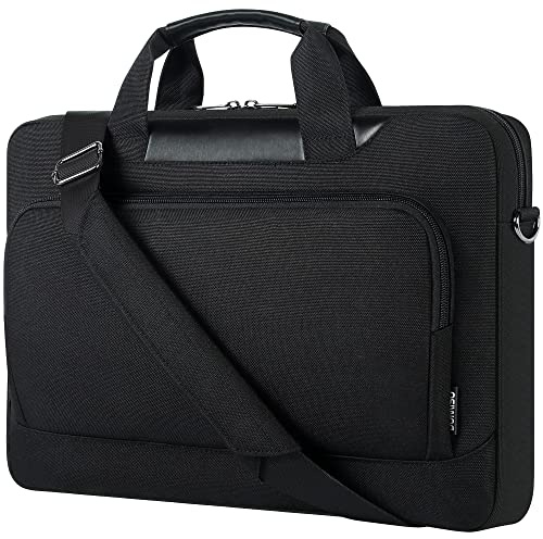 DOMISO 15-15.6 Zoll Laptop Sleeve Business Aktentasche Computer Tasche Kompatibel mit Lenovo 15.6 Ideapad 330/16 MacBook Pro/HP EliteBook 850 G3/Envy x360 15/Latitude 3580/Asus,Schwarz