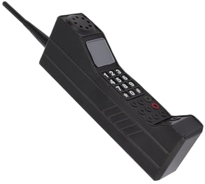 Ornement de Téléphone Portable en Brique Rétro Modèle de Téléphone Portable Vintage pour Simulation Accessoires Photographiques Ornements Stylisés (Le Noir)