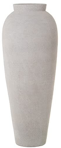 Jarron de Suelo de Ceramica en Blanco Sucio 80cm