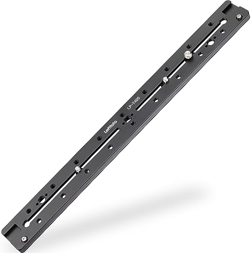 LEFTFOTO 400mm Lengthened Quick Release Double Dovetail Slide Rail Universal QR Plate, with ARRI Locating Hole, 1/4 & 3/8 Threads, Cold Shoe for Mirrorless DSLR Camera Tripod Ballhead