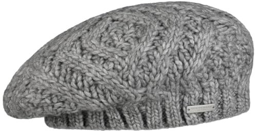 Seeberger Salvirola Strickbaske Damenbaske Baske Winterbaske Damen - mit Futter Winter Herbst-Winter - One Size hellgrau
