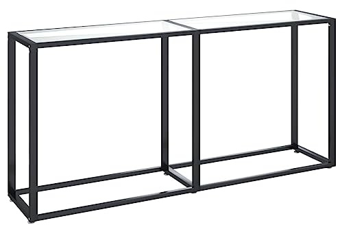 vidaXL Konsolbord transparent 160x35x75,5 cm härdat glas, avlastningsbord, bord, sidobord, hallbord, småbord, sido bord