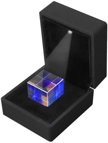 Prismen & Kaleidoskope Halskette Licht Geschenk hängende Kette Farbe Prisma Lichtwürfel Optik-Kits für den naturwissenschaftlichen Unterri (Color : No Necklace 20mm Box)