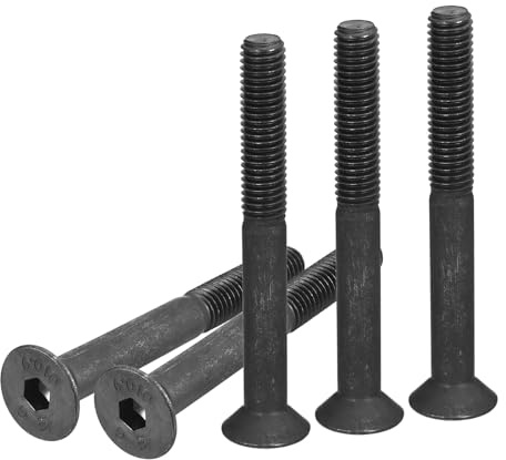 DTGN 10er Packung M8-1.25x70mm Sechskantschrauben mit Zylinderkopf | Innensechskant Flachkopfschrauben aus Kohlenstoffstahl, Senkkopfschrauben, Schwarz beschichtet, Vollgewinde
