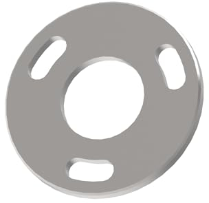 Sellon24® Edelstahl Bodenplatte Flansch Pfosten Ø 42,4 mm Platte 100 mm roh Langloch Ronde ungeschliffen rund Bodenflansch zum Schweißen Schweissen Geländer Pfostenanker Bodenbefestigung 0946-042-N