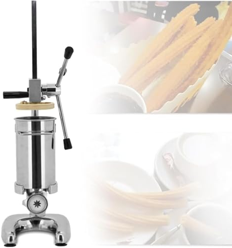 Oiyekntd Churros Filler Maker Macchina, Churro Maker Manuale, Commerciale Ciambella Spagnola Churro Maker Macchina 5 Tipi di stampi, Churros riempimento Macchina Attrezzature Snack per ristoranti,2L
