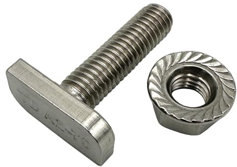 BRESKO Hammerkopfschrauben Flanschmuttern 20-40 mm Edelstahl A2 Solar Photovoltaik PV Sperrzahnmuttern Set Hammerkopf Solaranlage Befestigung Solarbefestigung (50, 8x30 mm M8)