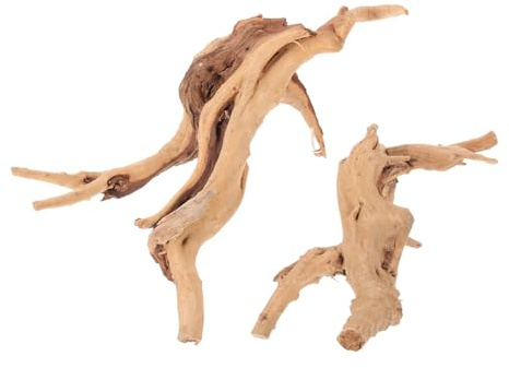 Hohopeti 2pcs Aquarium Driftwood Decor Dead Wood Rhododendron Root Craft Fish Tank Landscape Ornament Natural Driftwood Decor