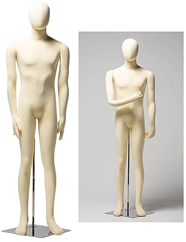 NBHDEK Bewegliche Schaufensterpuppe, Ganzkörper, Flexibler Torso für Schneiderpuppen, Schneiderpuppe für Erwachsene zur Kleiderpräsentation, Modellschaufensterpuppen mit Kopf-/A