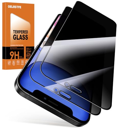 Oelrstfe 2 Stück Sichtschutz Schutzfolie für iPhone 11/XR 9H Härte Privacy Anti-Spy Displayschutzfolie Displayschutz Bläschenfrei Kratzfest Anti-fingerabdrück Privatsphäre Blickschutzfolie