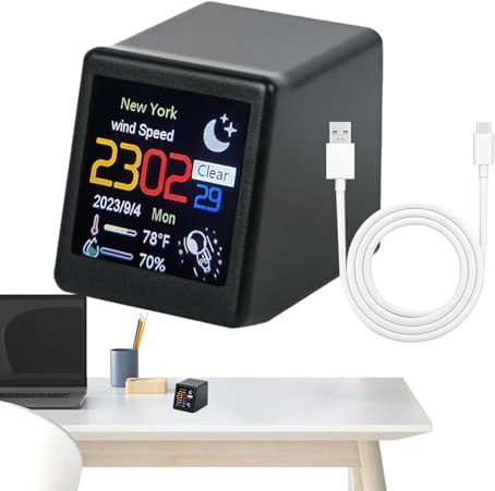 Décoration de bureau météo intelligente, station météo Wifi intelligente | Station météo numérique intelligente compatible Wifi | Prévisions météo intelligentes avec station d'air intelligente