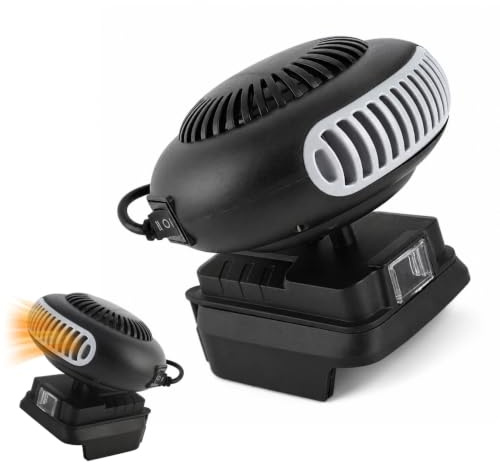 Battery Powered Heater, Small Space Heater, 170W 2 Gears 18V Battery Powered (No batteries included) Electric Heater Fan for BL1815 BL1820 BL1530 BL1840 BL1850 BL1860