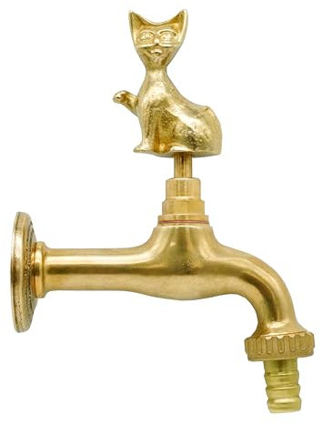 L'Artistica F.LLI PERINCIOLI | Grifo con asa de gato, grifo de latón para fuentes de columna o pared, 170 x 137 mm