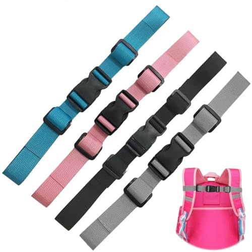 4 Stücke Verstellbarer Brustgurt für Rucksack - Schnalle Ersatz Zubehör für Schulrucksack und Reise