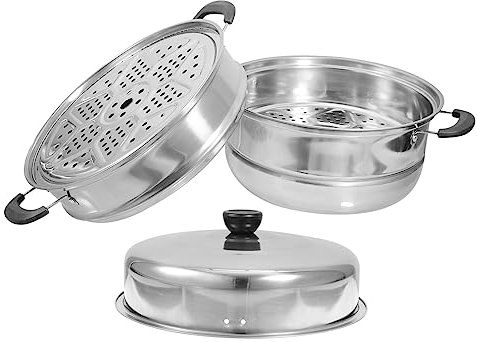 ABOOFAN Olla Vaporera De Acero Inoxidable Espesa Multifuncional Tapa Ideal Para El Hogar