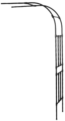 KKTX Jardin Arc 240 cm / 94 Pouces en métal à Demi-Arc Arche Noire Treillis Mur de Support Mural pour la Plante Rose à l'épreuve des intempériesBlack,220x240cm