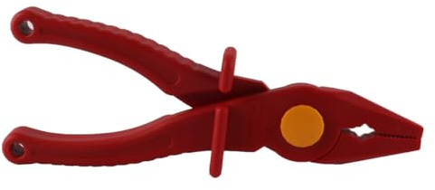 Enwye Elektrisch isolierte Kunststoffzange, 195 x 35 mm, 72,9 g, nicht magnetisch, rot, maximale Öffnung 60 mm zum Greifen
