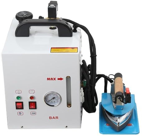 Generatore di Vapore Industriale, Ferro da Stiro Elettrico da 1600 W, Ferro da Stiro a Vapore da 900 W, Stazione da Stiro da 4 Litri con manometro, Temperatura Regolabile