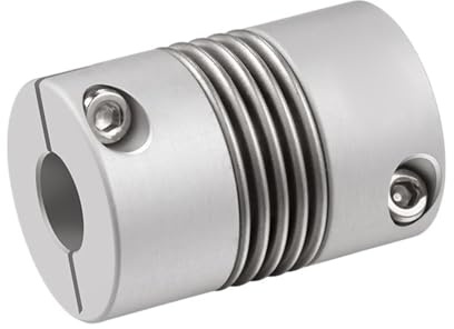 Flexibel Anschluss Faltenbalg Aluminiumlegierung D20 L32 Klemmwellenkupplung Faltenbalg Spielfreie Schnellservomotor-Federkupplungen Klemmung Ausfahren(9mm to 9mm)