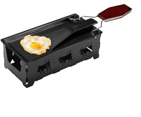HomeVortex Tragbares Mini-Käsefondue-Set mit Kerzenlicht, beheizter Kochtopf, antihaftbeschichtet, abnehmbares Tablett mit hitzebeständigem Schaber für drinnen und draußen, Camping, Heimgebrauch