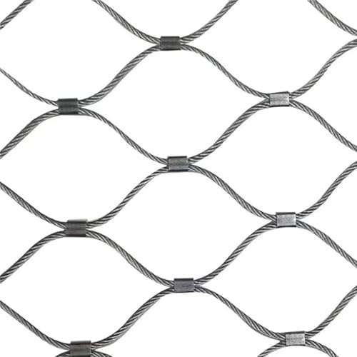 TOOSOAR Maschendrahtzaun200cm Hoch,Zaunnetz Edelstahl-Metallgitter 10cm,für hochgelegene Fallschutznetz Terrasse landschaftlich reizvollen Ort