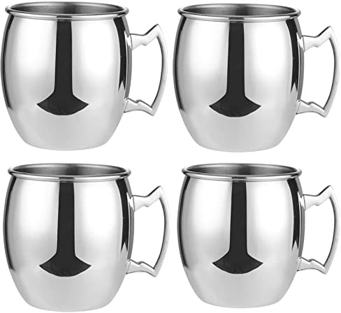 Bicchieri da birra in acciaio inox da 510,3 g, con manici, infrangibili, portatili, per casa, bar, campeggio, bevande all'aperto e bicchieri eleganti