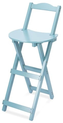 XQJLBZA Barhocker Klappbar für Erwachsene, Küchenstühle, Platzsparender Tragbarer Blauer Bambus Tresenhocker(75cm/30in)