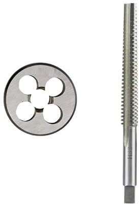 EJGMCNSGB 2 Pezzi Maschio trapezoidale e filiera Maschio per Macchina destrorso Maschio per Filettatura HSS Maschio TR e filiera, TR8x3 Destro