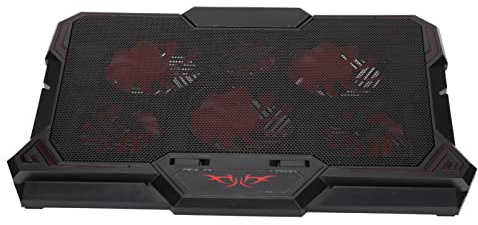 Ventilateur de Table Ultra Silencieux, 6 Vitesses Réglables avec Télécommande pour Écran 12 à 17,3 Pouces, ABS Métal Noir Rouge pour Bureau Maison Nuit Travail Extérieur