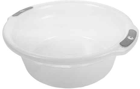 Cabilock Bassine Ronde en Plastique avec Poignées, Bain de Pieds et Seau pour Se Laver Mains, Facile à Surveiller la Qualité de L'eau et Réduire le Risque de Glissade