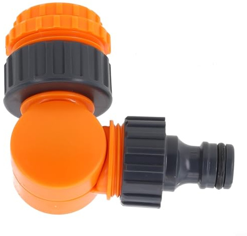 Besttoolifes Winkelschlauchverbinder für 1/5.1 cm (13 mm) Gartenschlauchtrommeln, Click-Lock Schnellanschluss, Kunststoffkonstruktion, grau und orange