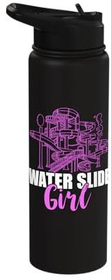 Water Slide Girl Water Slide Lover Waterslides Lady Swimmer Stainless Steel Insulated Water Bottle
