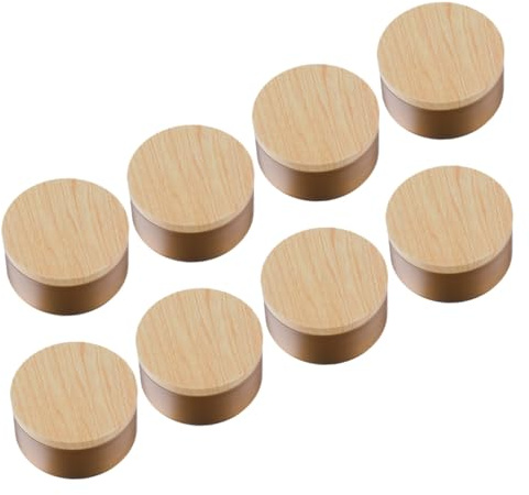 jojofuny Set 8 Pezzi Barattoli per Candele in Latta con Coperchio in Legno, Contenitori per Candele Fai da Te in Design Rustico, per Matrimoni e Decorazioni