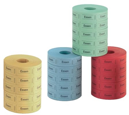 Herlitz, 5x1000 Abrisse Essenmarken 5x von einer Farbe, eine Farbauswahl ist nicht möglich