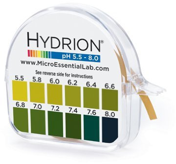 Hydrion pH 15 Fußrolle mit Diagramm und Spender 5,5-8,0 pH