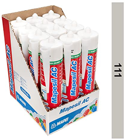 Mapesil AC Mould Resistant Silicone Sealant Silver Grey 111 (BOXED QTY. OF 12)