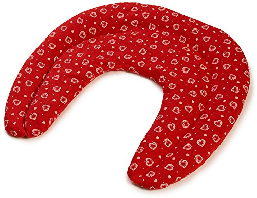 Johanniskern Körner-Nackenhörnchen mit Kammern Herzen-rot - Nackenkissen - Wärmekissen für Nacken