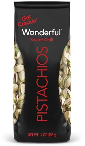 Wonderful Pistachios In Shell, Sweet Chili Flavored Nuts, 14 Ounce Bag