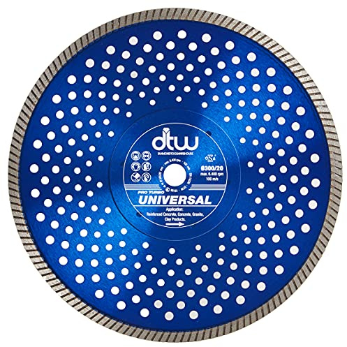 DTW Disque à tronçonner universel Pro haute vitesse Turbo diamant bord continu 300 mm