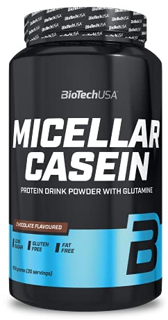 BioTechUSA Micellar Casein in Polvere | Tempo di Assorbimento Esteso | Senza Glutine e Senza Grassi | Aggiunta di L-Glutammina, 908 g, Cioccolato
