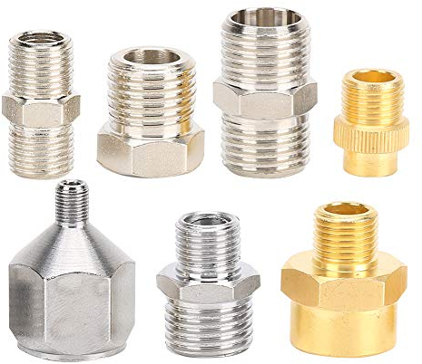 Cikonielf 7Pcs Airbrush Schlauchadapter Steckverbinder Set Airbrush Kompletter Stecker Set Werkzeuge von Airbrush Adapter für Airbrush Kompressoren